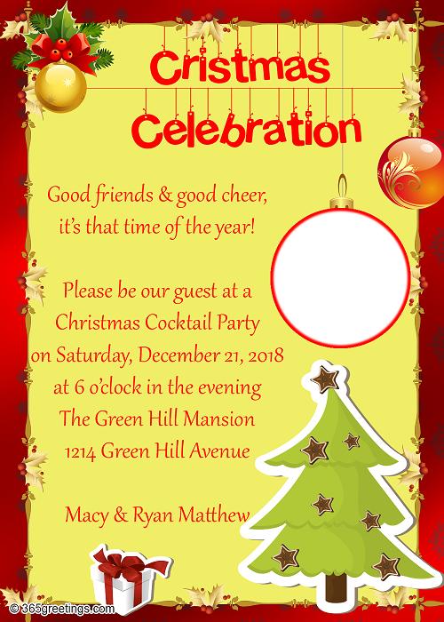 Christmas Party Invitations and Christmas Party Invitation Wording