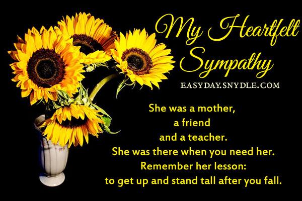 Sympathy messages for loss of mother Easyday