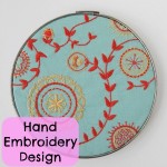 Nimmit Creations NM Hand Block Square Grey Circle Print Embroidery Cover main image 1