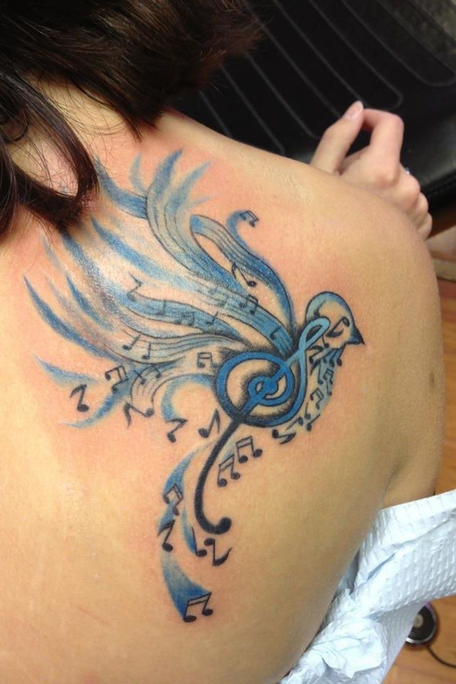 blue bird musical tattoo