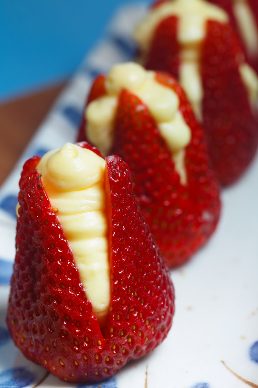 Strawberries Filled With Almond Cream