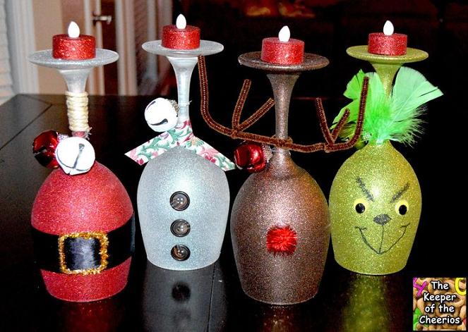 Christmas-Wine-Glass-Candle-Holders