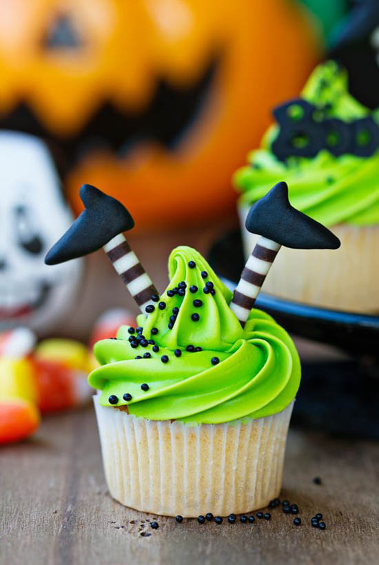 Cupcake with witch's legs